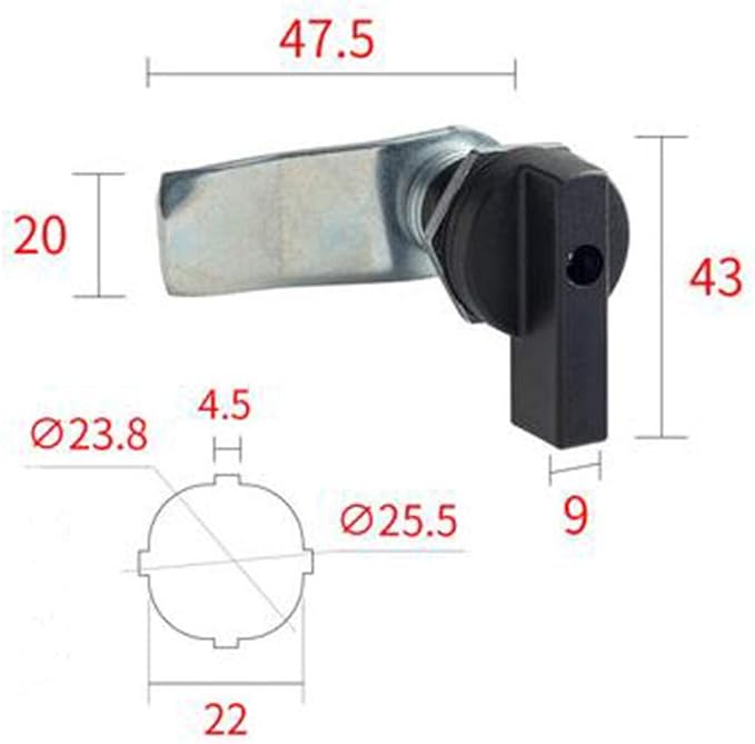 WJSKDQ 4PCS Thumb Operated Offset Thumb Cam Lock Black Cam Lock - Image 5