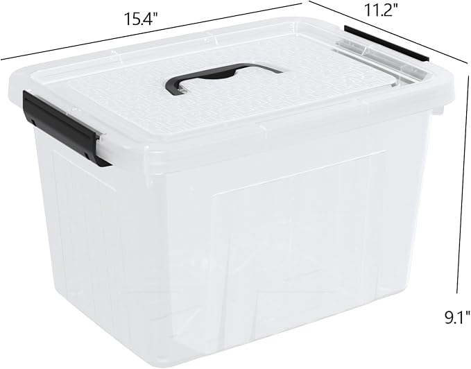 18 Quart Clear Plastic Storage Latching Bin - Image 2