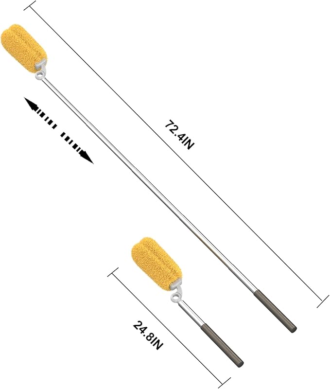 Long Handle Duster with 2 Replacement Heads, Washable Cleaning Duster Kit with - Image 4