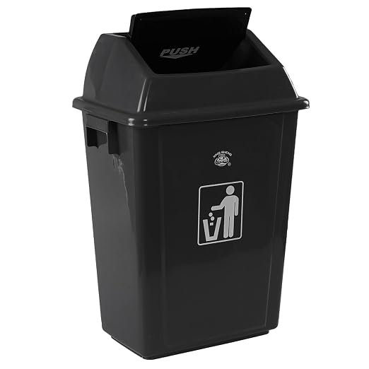 4-Pack 13 Gallon Plastic Swing Top Kitchen Trash Can, Garbage Bin - Image 7