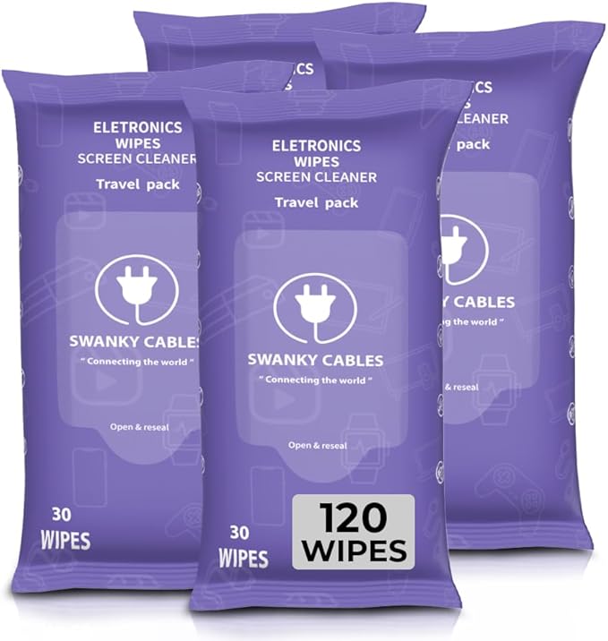 Screen Cleaner Wipes: Electronic Wipes by SWANKYCABLES