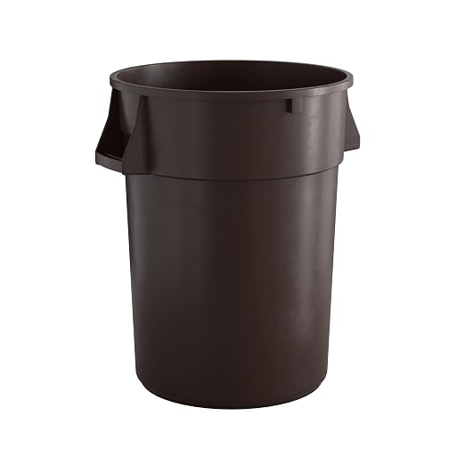 44 Gallon Brown Round Commercial Trash Can by Krollen+Industrial
