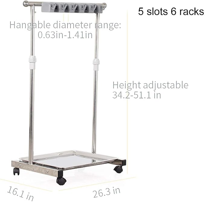 movable mop broom holder put wet mops floor standing cleaning tool rack - Image 4