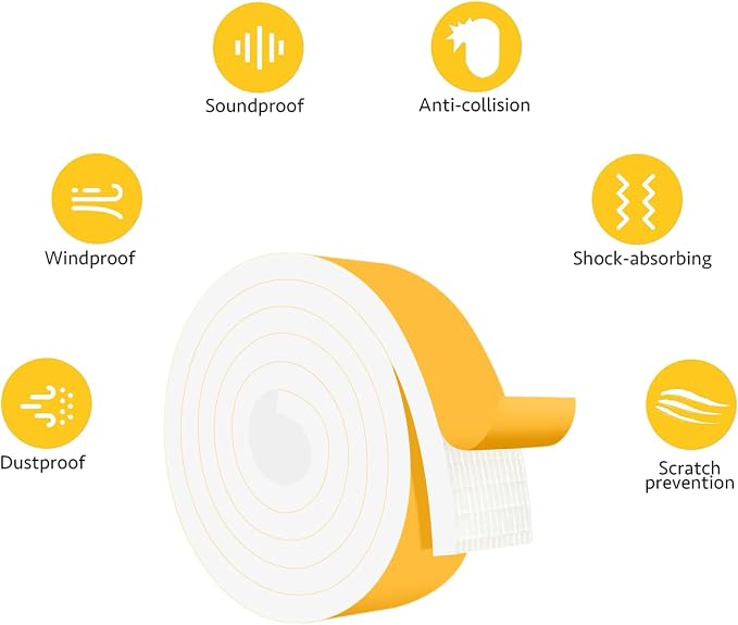 Weather Stripping Door Seal Strip, Strong Adhesive Foam Insulation Tape - Image 2