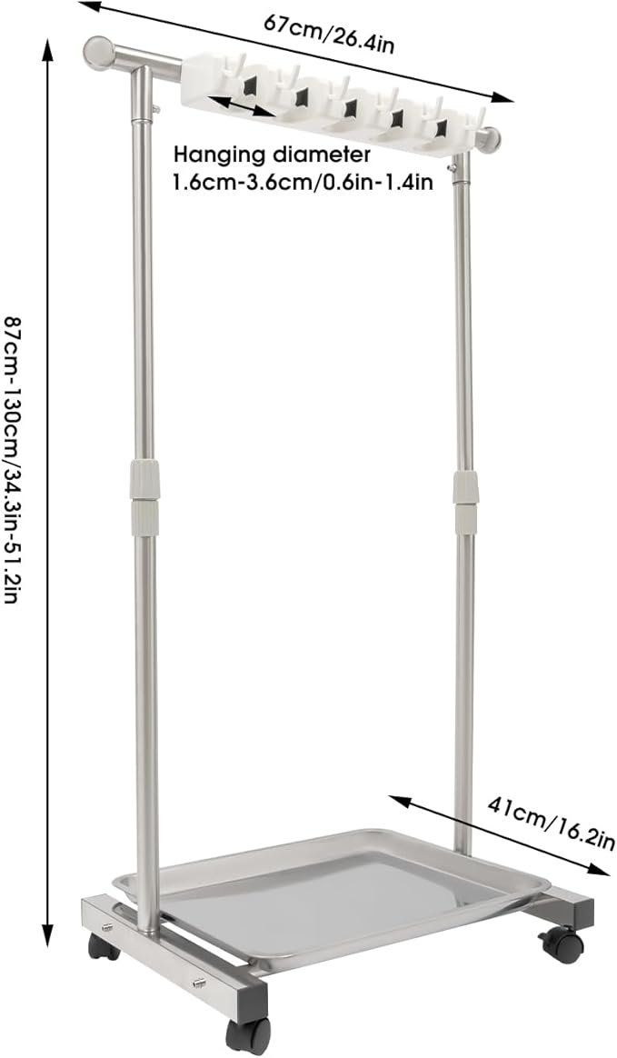 Broom Mop Holder, Movable Put Wet Mops Broom Floor Standing Cleaning Tool Rack - Image 5
