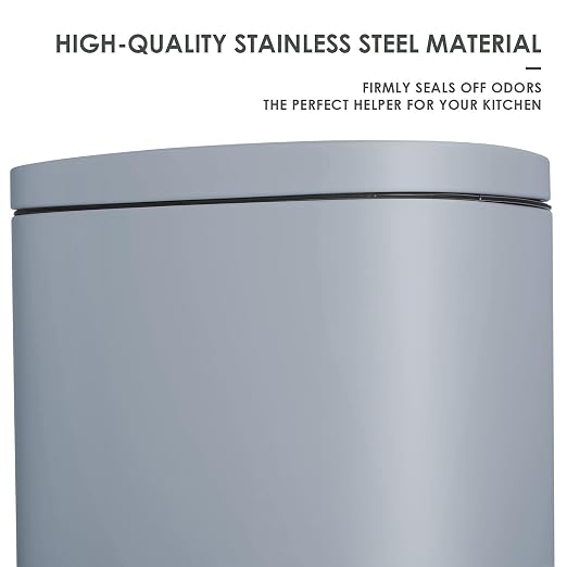 AthLike Trash Can, Stainless Steel Kitchen Garbage Can, Step Waste Bin - Image 2