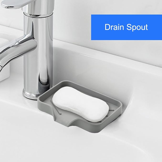 Sponge Holder with Drain Spout, Silicone Sponge Tray - Image 2