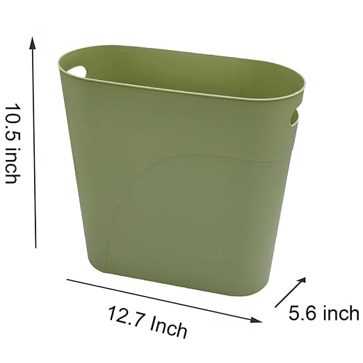 Small Trash Can Plastic Bathroom Wastebasket 3.2 Gallon Slim Garbage Container - Image 4