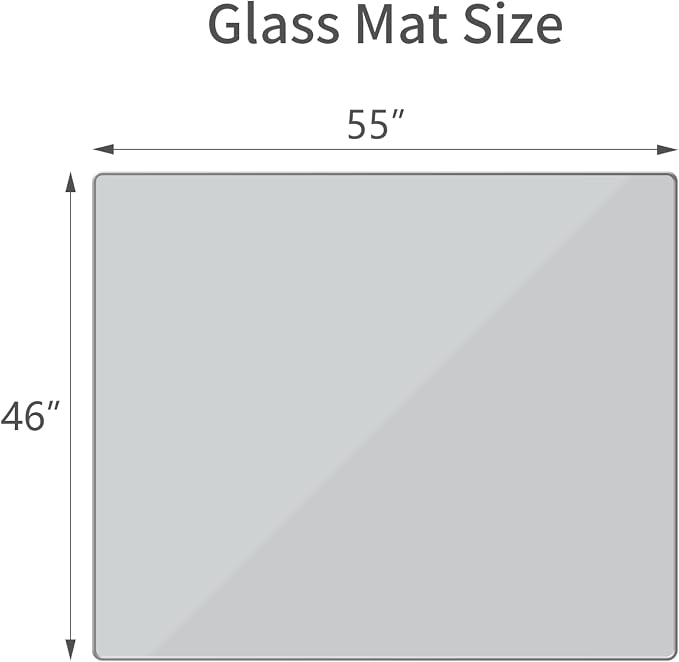 46" x 55" Glass Chair Mat, Heavy Duty Hard Floor Mat - Image 6