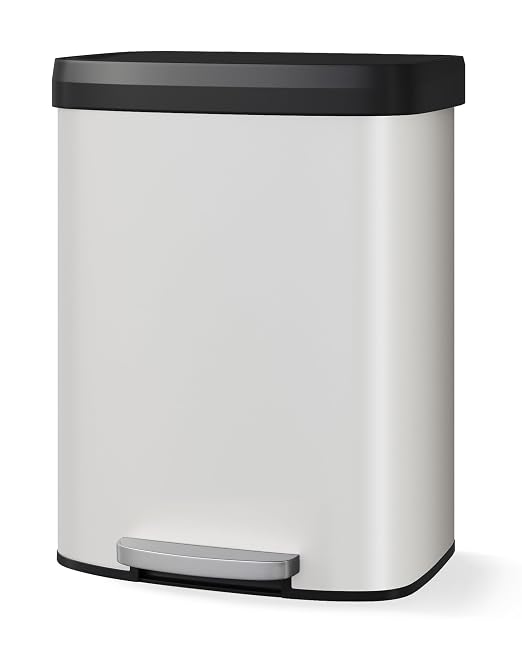 16 Gallon Trash Can, Stainless Steel Kitchen Garbage Can, Recycling or Waste Bin by Fasyou
