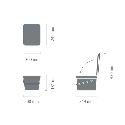 Brabantia Sort & Go Food Trash Can Small Countertop Kitchen Compost Caddy - Image 10