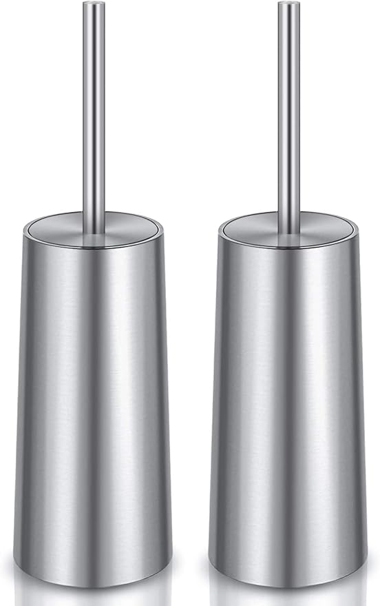Toilet Brush and Holder, 2 Pack Toilet Brush Stainless Steel, Toilet Bowl Brush by Unknown
