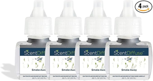 Scent Fill Smoke Away Plug in Air Freshener, 4 Scented Oil Refills by ScentFill