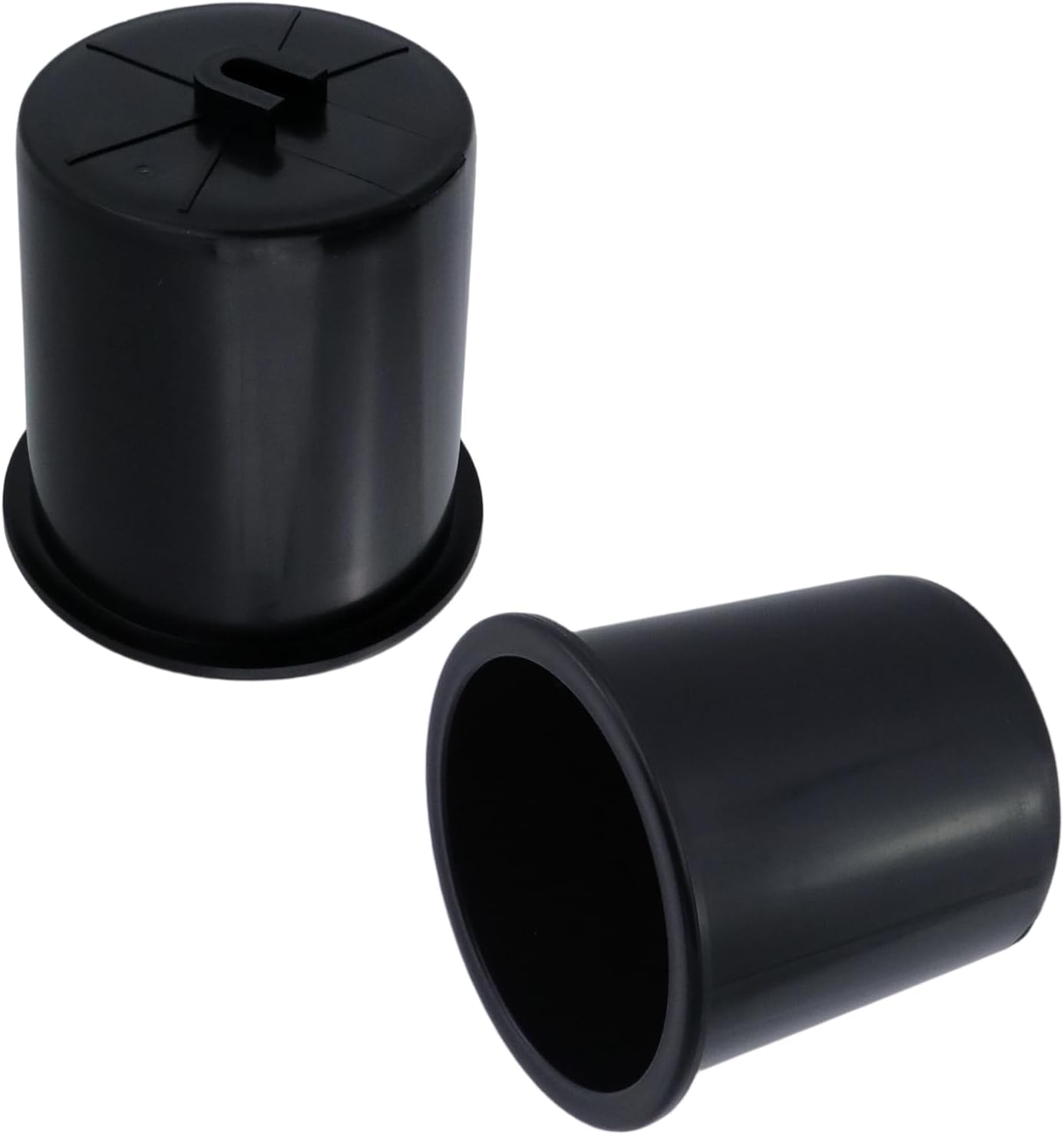 Dnyta 2Pcs 4.2" x 4" Black Plastic Cup Holder Insert, Sofa Recliner Car Seat Cups Holder Replacement, Poker Table Cup Holders, for Table, Sofa, Boats, Truck, Car