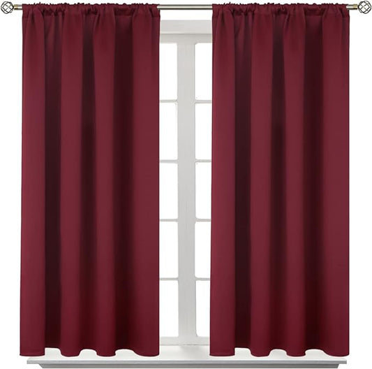 BGment Short Burgundy Blackout Curtains 45 Inches Length by BGment