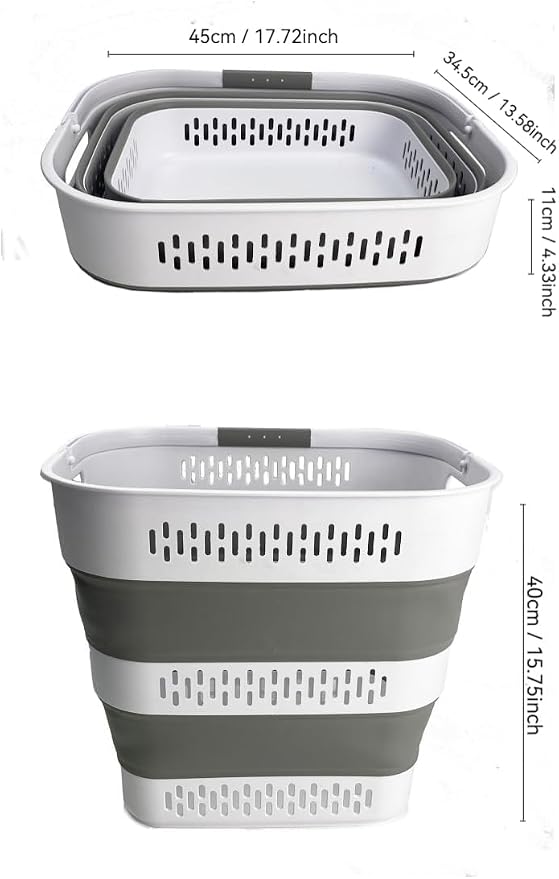 SAMMART 40L Collapsible Plastic Laundry Basket - Image 2