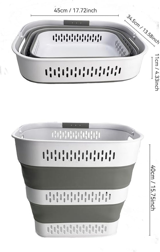 SAMMART 40L Collapsible Plastic Laundry Basket - Image 2
