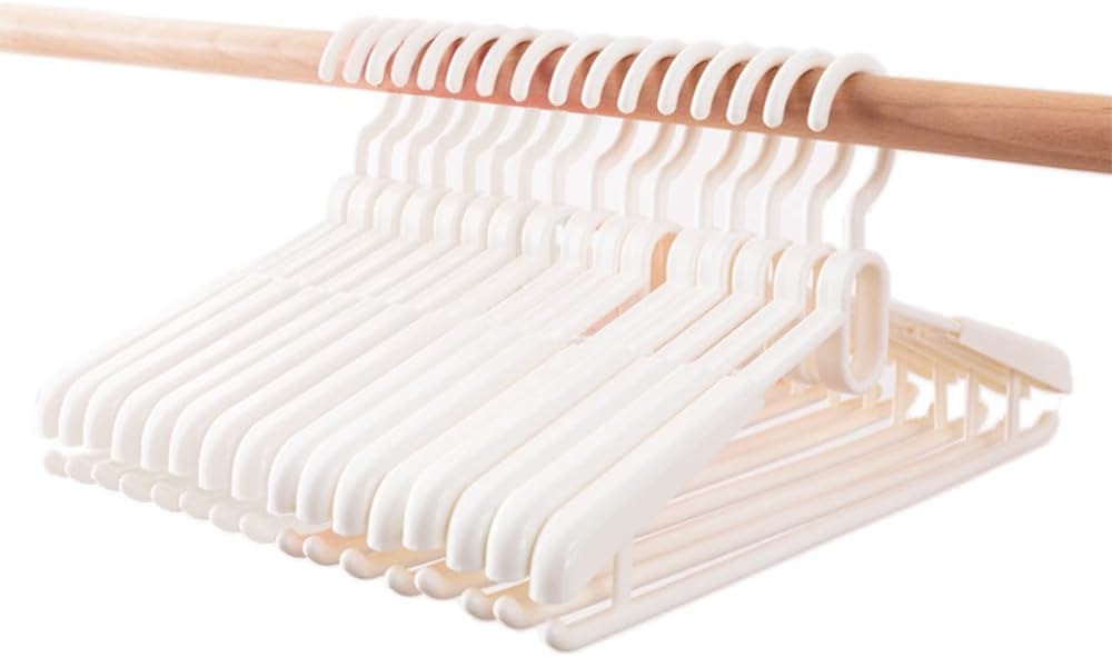 16 Pack Adjustable Clothes Hangers, Heavy Duty Plastic Hangers with Non-Slip ...