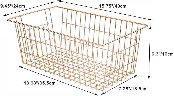 SANNO Wire Storage Basket, Farmhouse Pantre Freezer Baskets bins Metal Baskets - Image 7