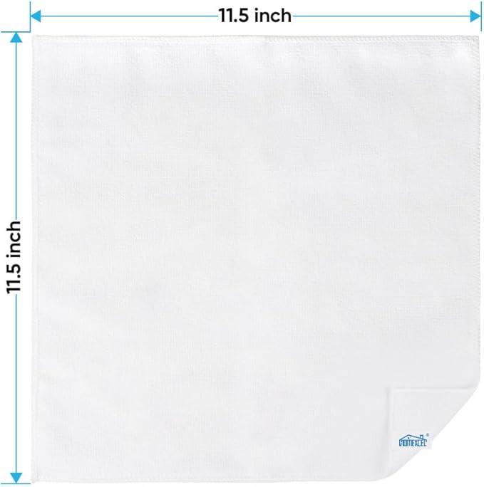 HOMEXCEL White Microfiber Cleaning Cloth, 12 Pack Premium Microfiber Towels - Image 7