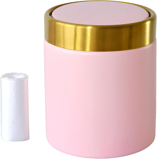Mini Trash Can with Lid, Metal Small Tiny Mini Trash Bin Can, Mini Countertop by JILLICK