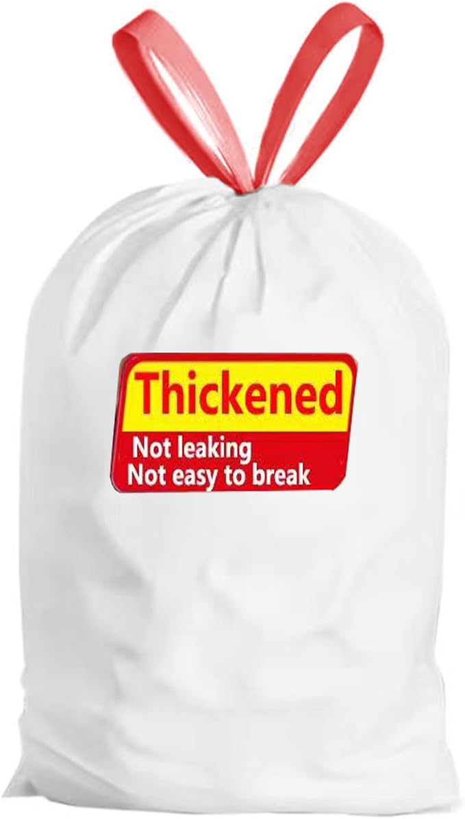 Ultra Thick Heavy Duty Plastic 16-18 Gallon Drawstring Trash Bags White Leak - Image 9