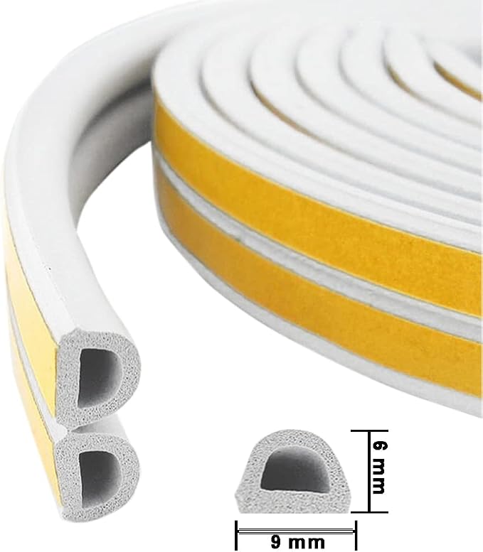 Weather Stripping Seal Strip Tape, Doors Windows Frame Self Adhesive D Type - Image 2
