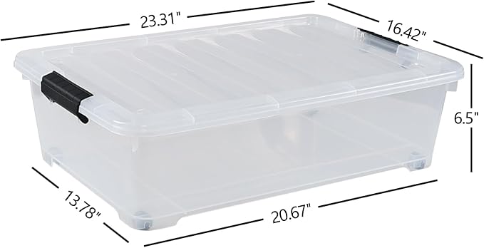 4-Pack 25 Quart Under Bed Plastic Storage Bins - Image 2
