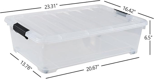 4-Pack 25 Quart Under Bed Plastic Storage Bins - Image 2