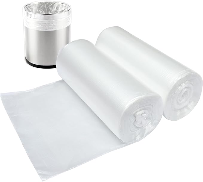 2 Gallon Small Plastic Trash Bags, 7.5 Liters Clear Wastebasket Liners Garbage by SOSOHOME