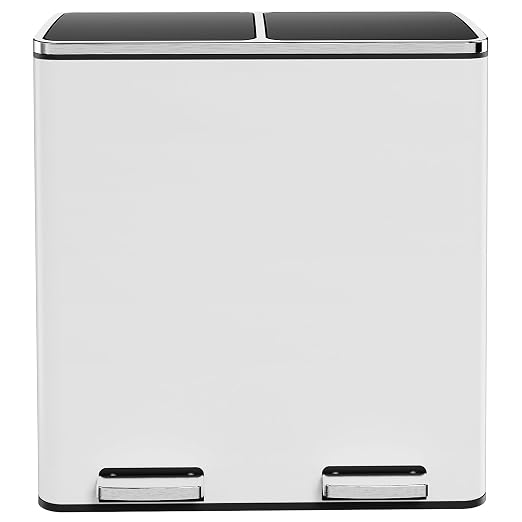 AthLike 60L Dual Trash Can, Stainless Steel Kitchen Garbage Can, Double by AthLikeforEveryone