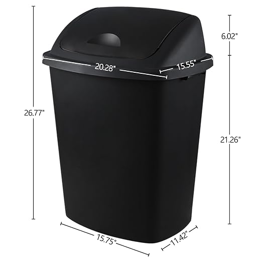 Zopnny 4-Pack 18 Gallon Tall Kitchen Swing Top Garbage Can, Plastic Swing Top - Image 2