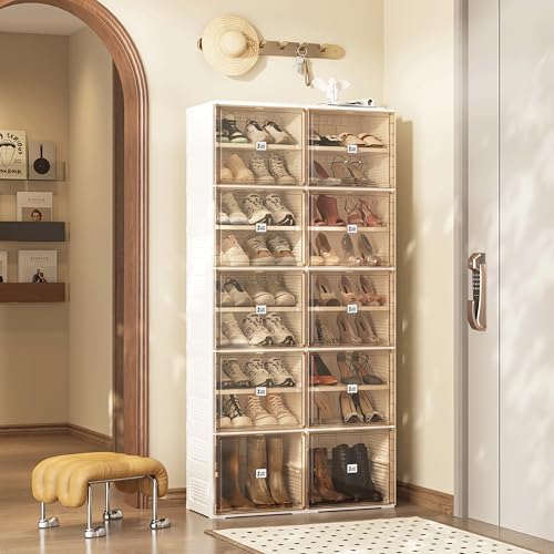 ANTBOX Portable Shoe Rack Organizer for Closet Entryway, Stackable Sneaker St...