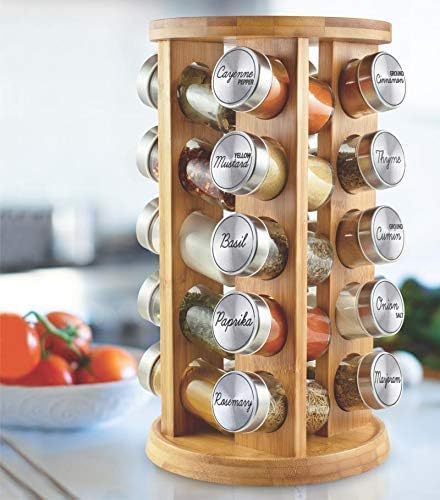 Orii 20 Jar Bamboo Spice Rack - Image 2