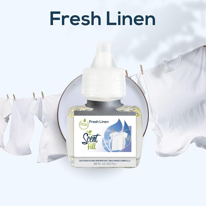 Scent Fill Fresh Linen Plug in Air Freshener, Scented Oil Refills, 2 Refills + - Image 3