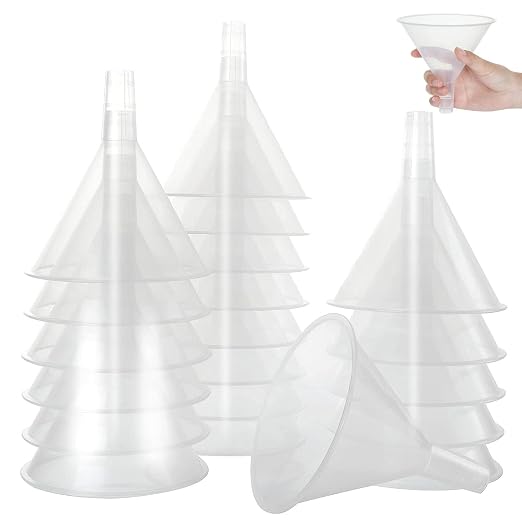 RHBLME 20 PCS Plastic Funnels Set, 4.7 Inch Wide Mouth Clear Plastic Funnels - Image 8