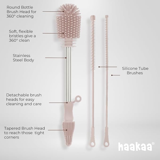 Haakaa Silicone Cleaning Brush Kit – Household Cleaning Brushes - Image 3