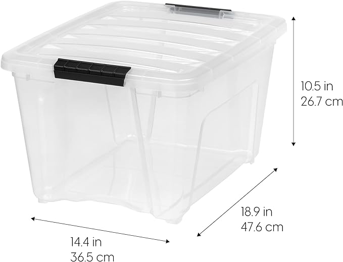 IRIS USA 32 Qt Stackable Plastic Storage Bins - Image 2