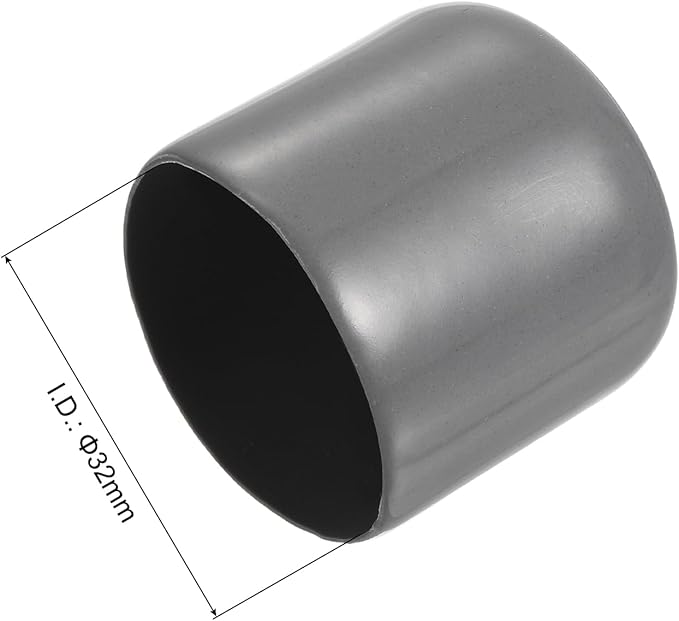 uxcell 20pcs Rubber End Caps 32mm ID Vinyl Cap Cover Screw Protectors Dark Grey - Image 3