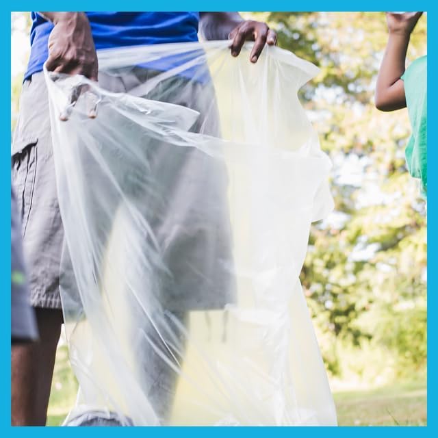Clear Trash Bags, 40-45 Gallon Trash Bags, 16 Micron, High Density, Facility - Image 6