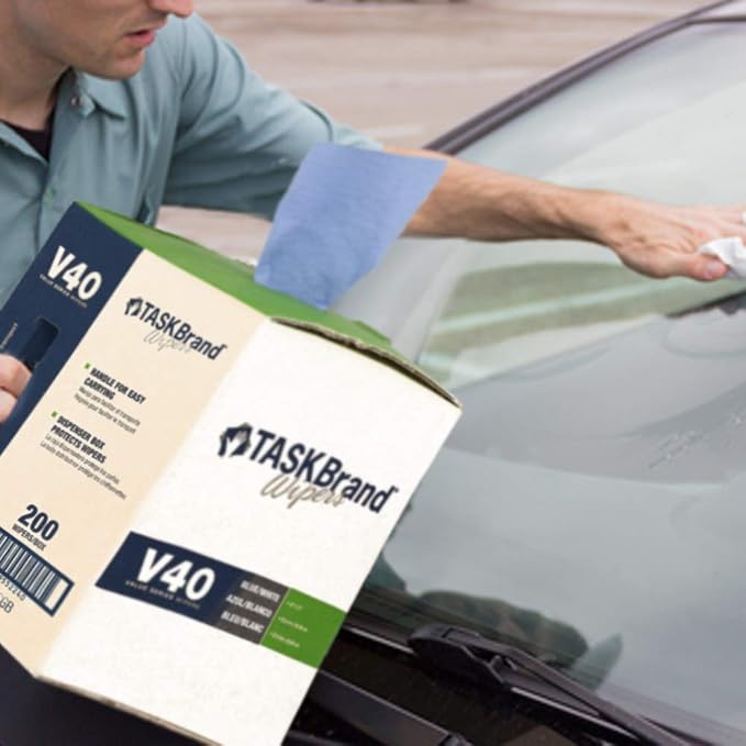 TaskBrand N-V040CGB Blue V40 Value Series Center Pull Wiper Sheets, All-Purpose - Image 4