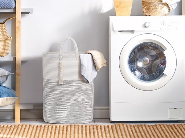 Woven Laundry Basket for Clothes, 100 L Large Rectangle Laundry Hampers - Image 2