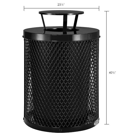 Global Industrial Outdoor Diamond Steel Trash Can - Image 9