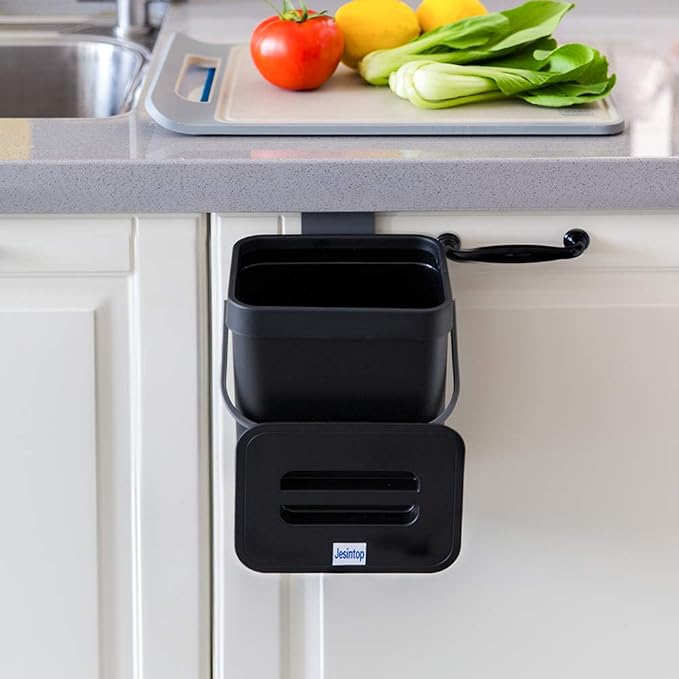 Compost Bin for Kitchen Countertop Under Sink, Bathroom Hanging Small Trash Can - Image 3