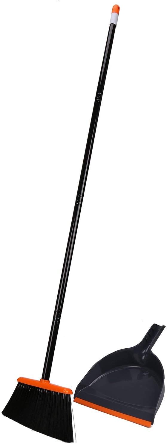 TreeLen Angle Broom and Dustpan Set, Dust Pan Snaps On Broom Handles Orange - Image 8