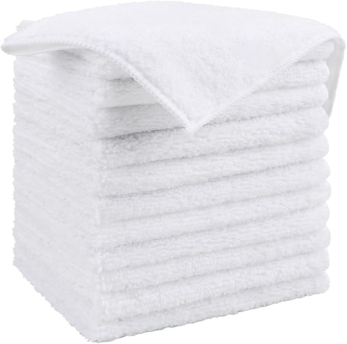 HOMEXCEL White Microfiber Cleaning Cloth, 12 Pack Premium Microfiber Towels by HOMEXCEL