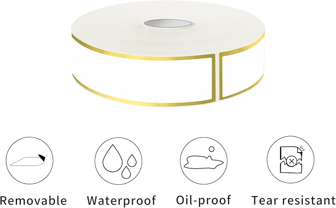 500 Golden Border Removable Freezer Labels Water Oil Resistant - Image 3
