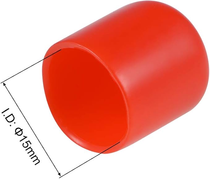 uxcell 20pcs Rubber End Caps 15mm ID Vinyl Round Tube Bolt Cap Cover Thread - Image 3