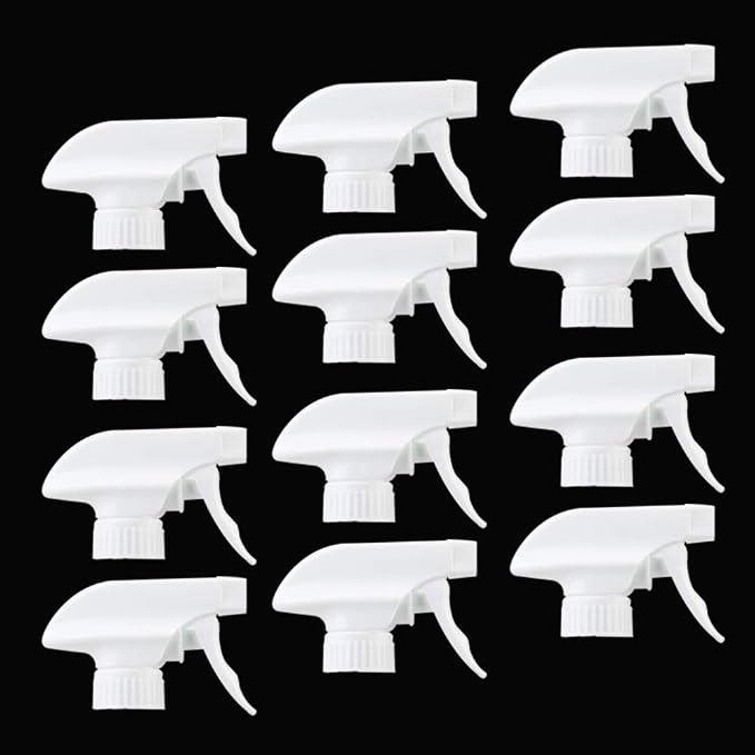 AMORIX 12PCS Trigger Sprayer White Spray Top Heavy Duty Replacement Nozzles by AMORIX