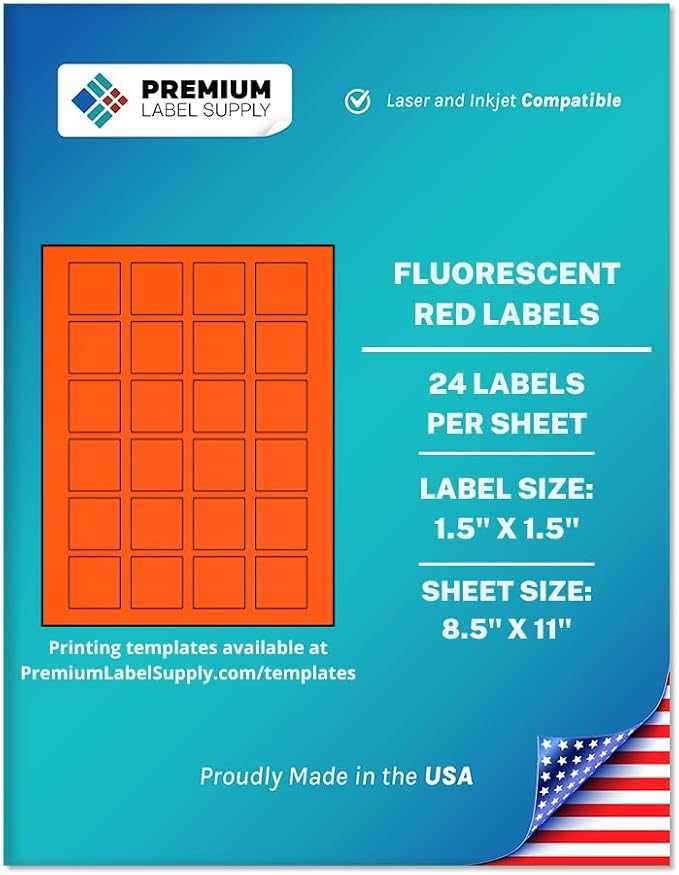 Premium Label Supply Bright Neon Color Fluorescent Sticker Labels by PremiumLabelSupply